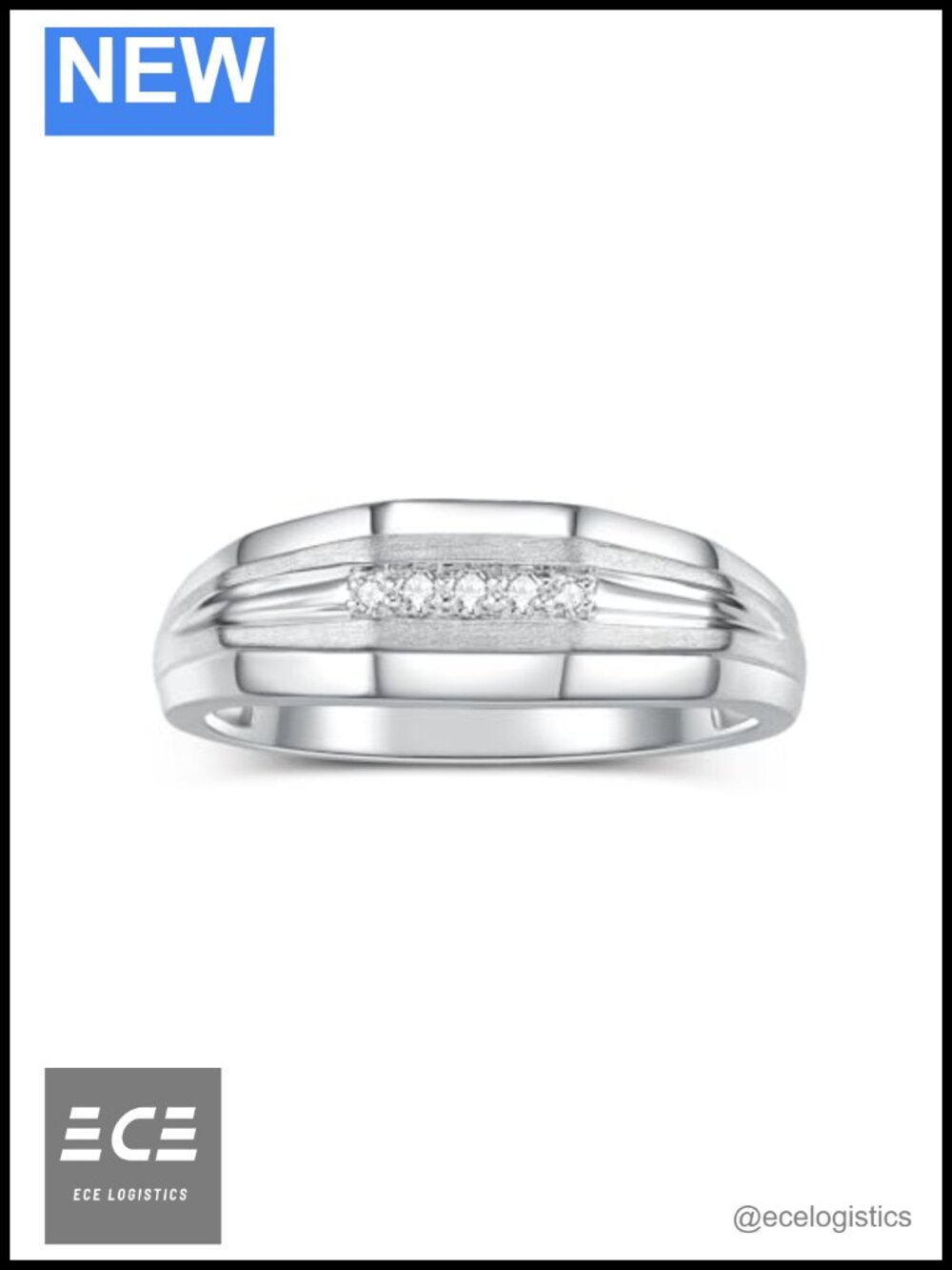 His & Hers Wedding Bands with Diamonds, Sterling Silver or Yellow Gold Plated